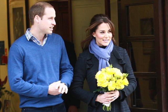 The Duchess of Cambridge and Prince William leaving the hospital yesterday